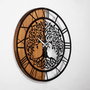 Wallity Reloj de pared decorativo de madera Nogal y Negro